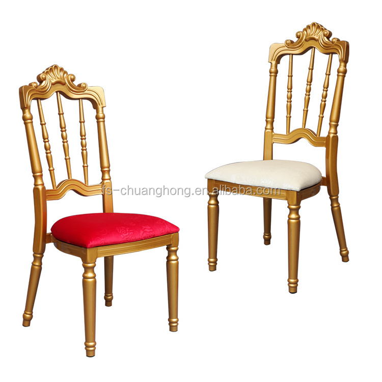 New Style Gold wedding banquet crown royal Stacking Hotel chair YC-K001