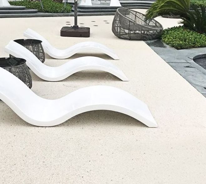 HYC-LC01 Outdoor Garden Swimming Pool S-shaped Lounge Chair Villa Fiberglass Chair