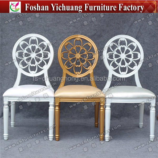 New Style Gold wedding banquet crown royal Stacking Hotel chair YC-K001