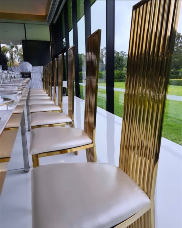 Wholesale Gold Stainless Steel Luxury Wedding Chairs For Reception Events