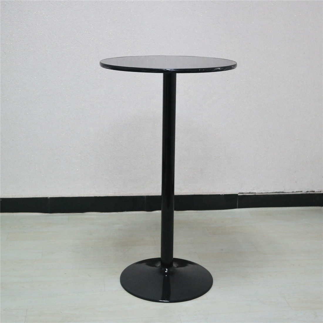 HYC-BT1 Metal base black color round modern high outdoor bar table