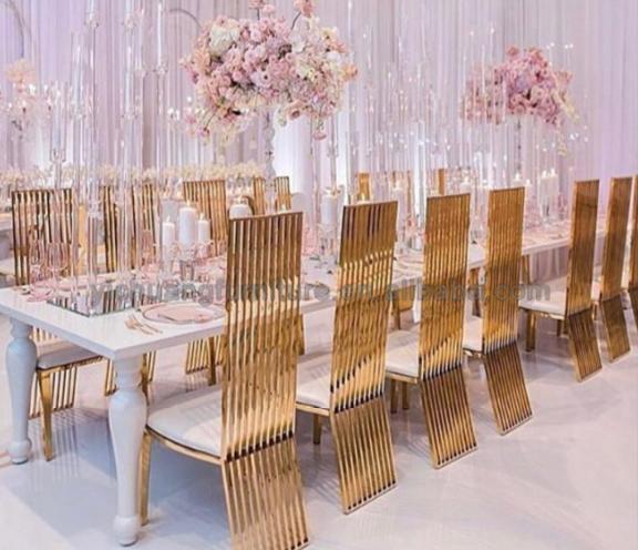 Wholesale Gold Stainless Steel Luxury Wedding Chairs For Reception Events