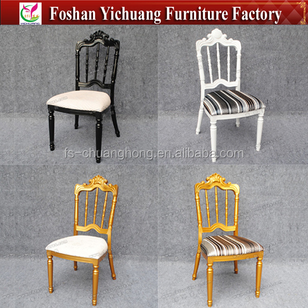 New Style Gold wedding banquet crown royal Stacking Hotel chair YC-K001