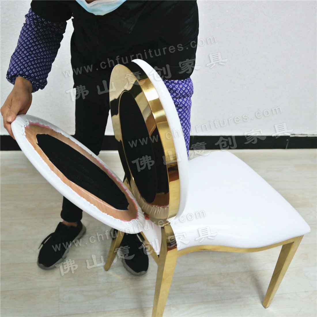 HYC-SS2628 Stainless Steel Fancy Wedding Chair for Dining Restaurant