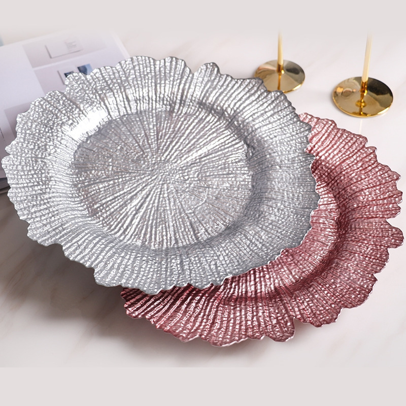 HYC-PL03 Wedding Dinnerware Set Glass Charger Round Dinner Dish Plate for Sale