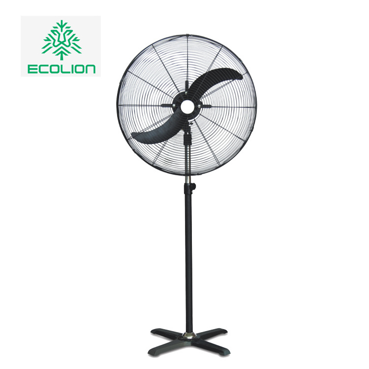 OX modern electric stand fan  metal 26 inch 2 blade electric black industrial floor stand fan