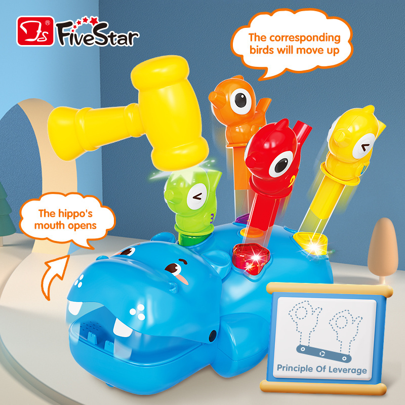 FiveStar Educational Assemble Cartoon Animal Model Kids Take Part Hippo Toys with Hammer and Sound