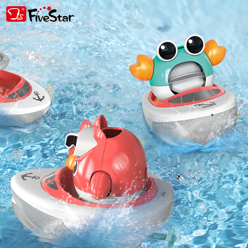 FiveStar Funny Cartoon Animal Bird and Crab Cognitive Floating Summer Water Play Children Toys Educational Baby Bath Toy