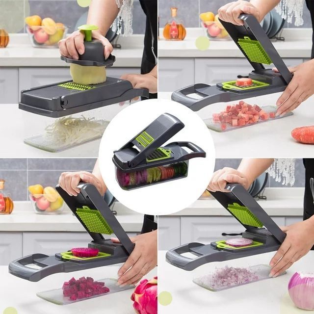 Factory wholesale Kitchen Accessories 12 in 1 Food Cutter Veggie Onion Chopper Slicer Multifunctional Vegetable Cutter