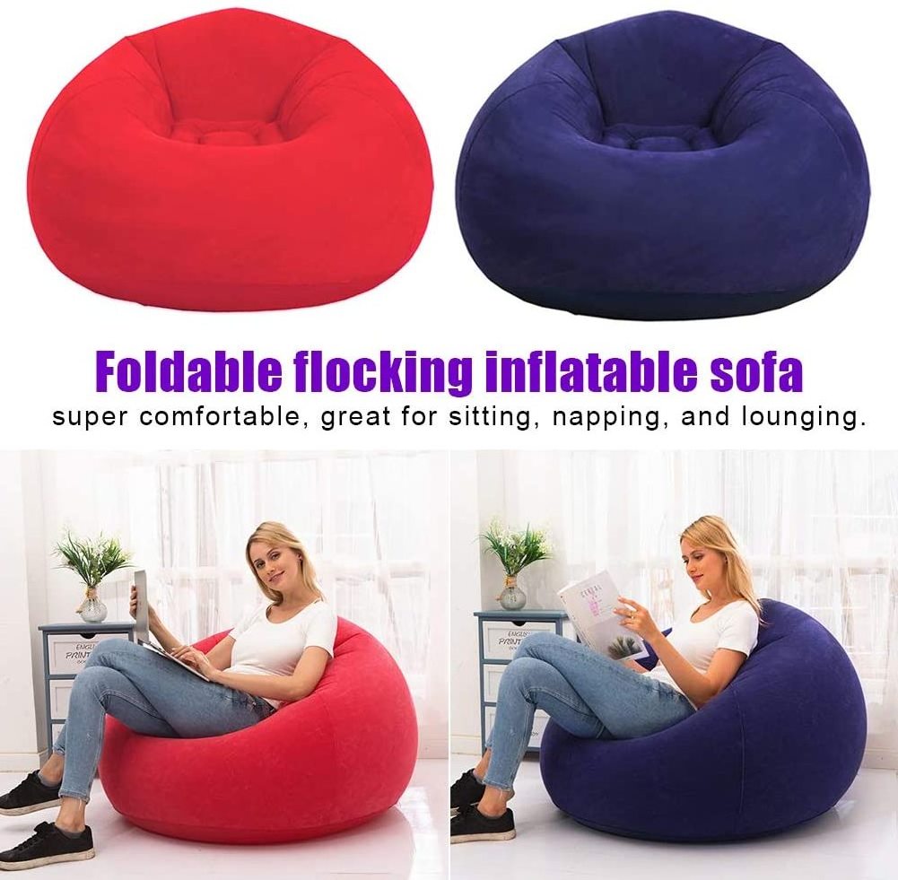 Bean Bag Inflatable Chair Air Sofa Ultra Soft Inflatable Lazy Sofa Chair for Living Room Bedroom playroom