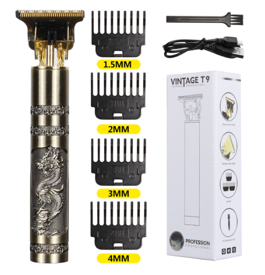 T9 Hair Trimmer Skeleton Heavy Hitter Cordless Trimmer Men 0mm Baldheaded Hair Finish Hair Cutting Machine