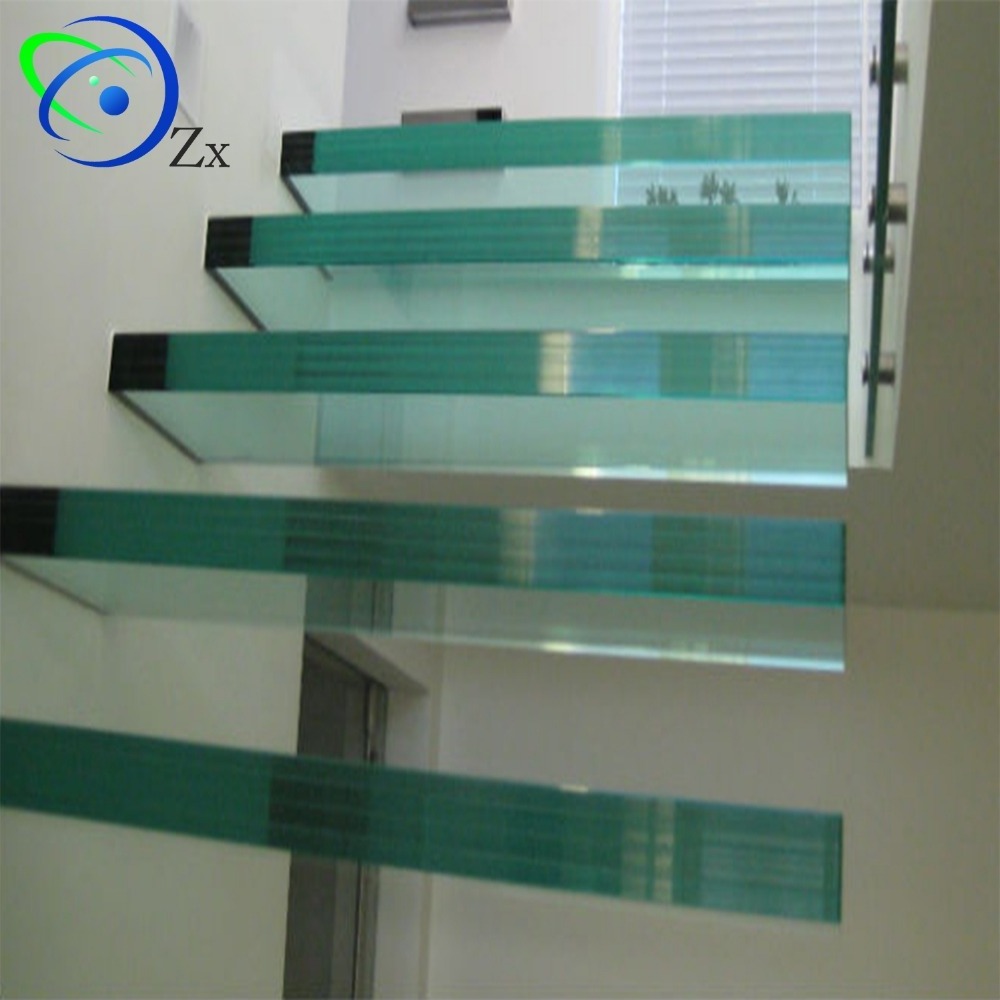 Cheap price modern floating staircase/hidden cantilever stairs/enter wall type stair with glass step wood treads