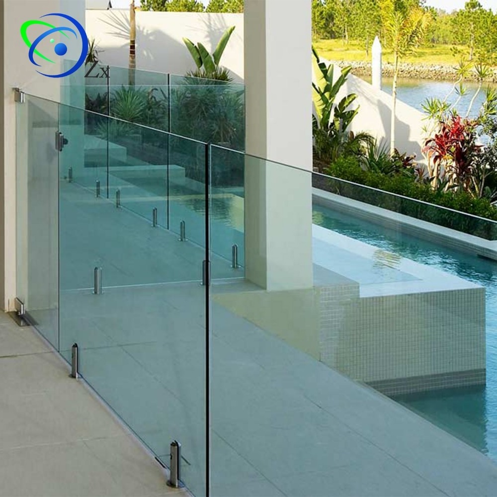 2205 Stainless steel 316  inox spigot frameless glass fence & balustrade swimming pool railings external porch baluster