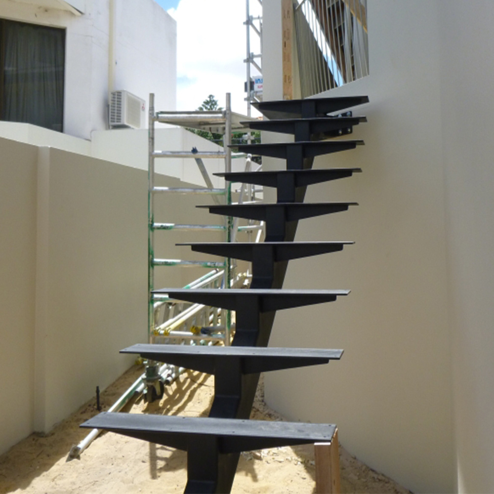 Stainless steel beam Straight Stairs mono stringer staircase  dismountable Fabricated Steel  escalier