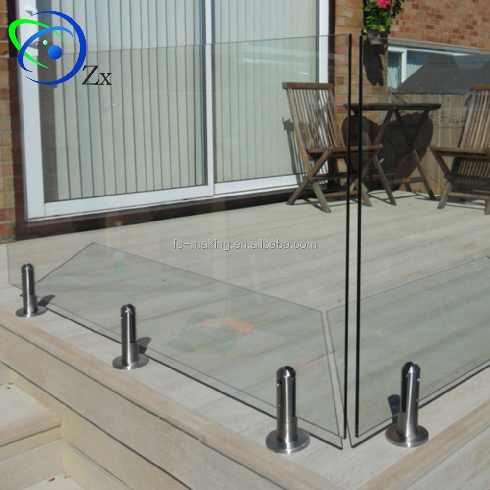 Frameless Glass balcony balustrade /swimming pool fence/railing system/Stainless steel 316 /304 inox spigot