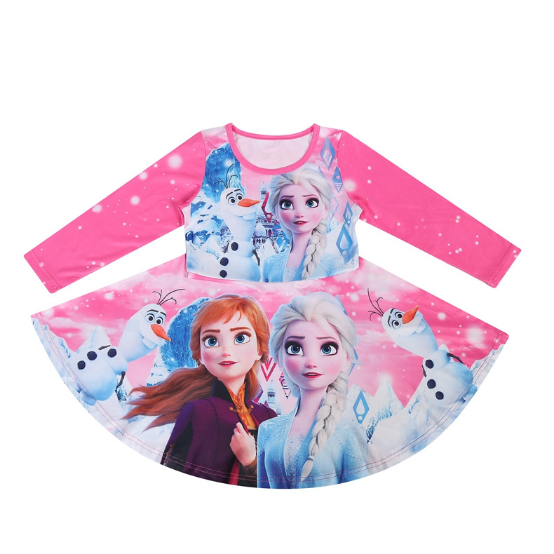 Girls cosplay dress Princess Anna Queen Elsa dress DA08