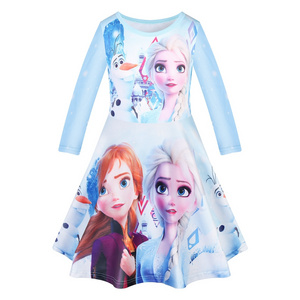 Girls cosplay dress Princess Anna Queen Elsa dress DA08