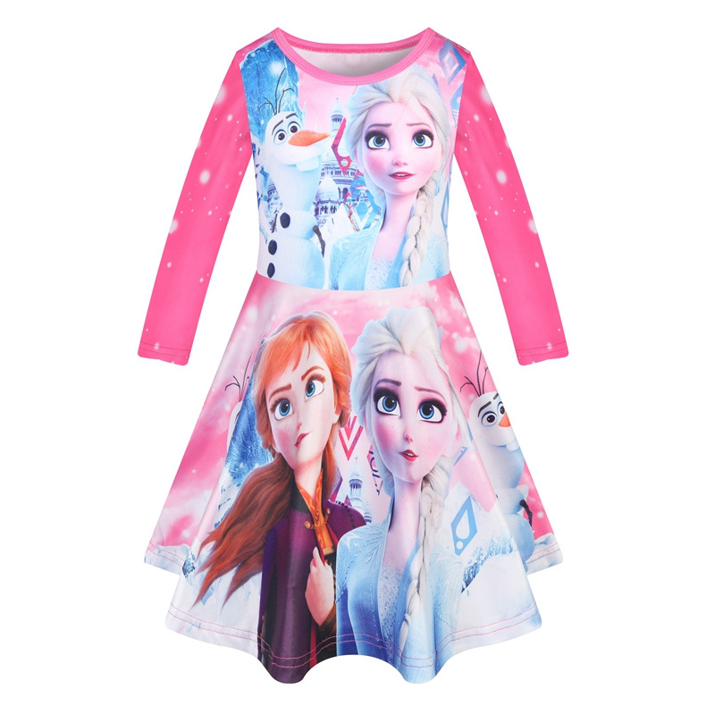 Girls cosplay dress Princess Anna Queen Elsa dress DA08