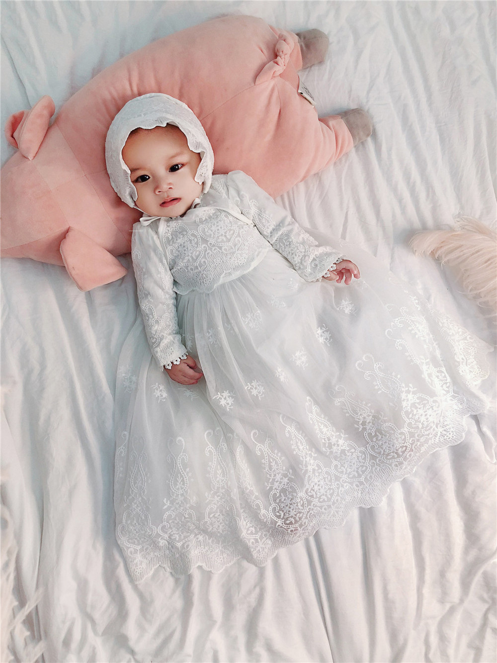 Girls First Birthday Dress for Newborn Baby Toddler Princess Dresses Kids Girl Party Prom Gown Clothing Wear  B-9556