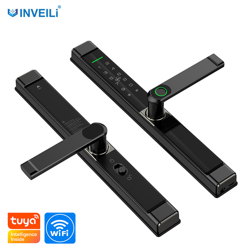 Smart Life Tuya Wifi Gate Lock Fingerprint Digital Password RFID Card Aluminium Smart Door Handle Keyless Lock