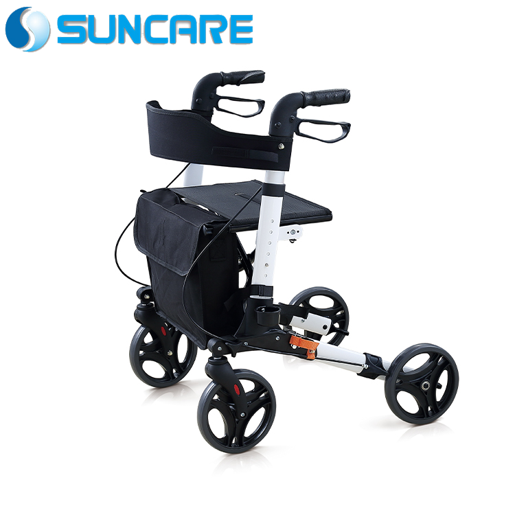 New style Adults foldable rollator Aluminum Alloy drive r8 lightweight rollator walker with seat