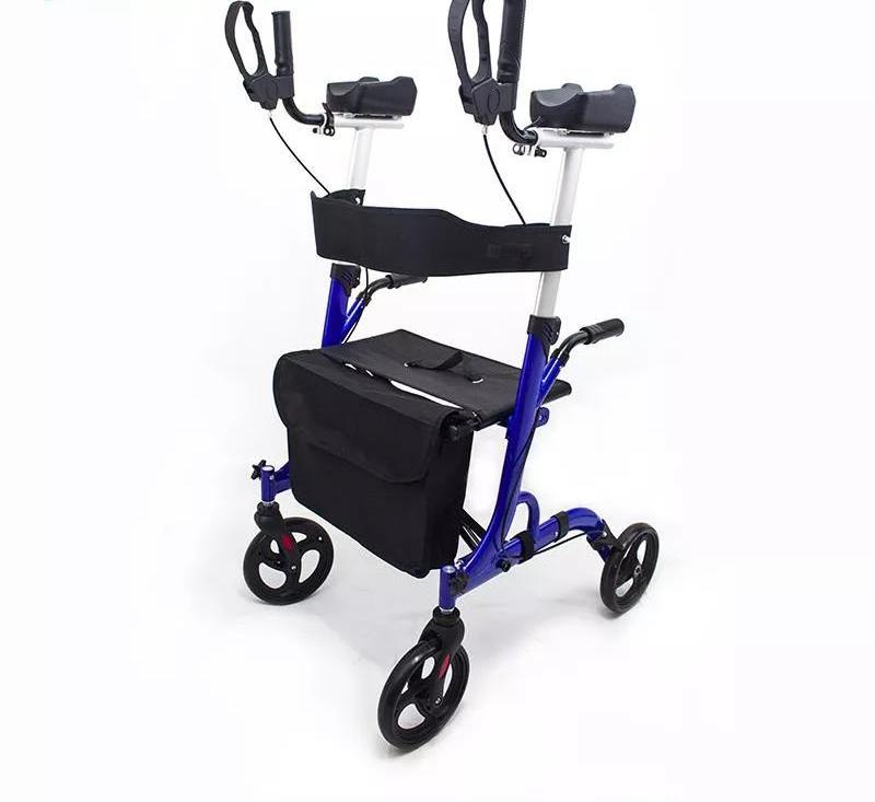 China Wholesale Mobility Aid 4-Wheel Foldable Aluminum outdoor rollator walker with Seat For Elder