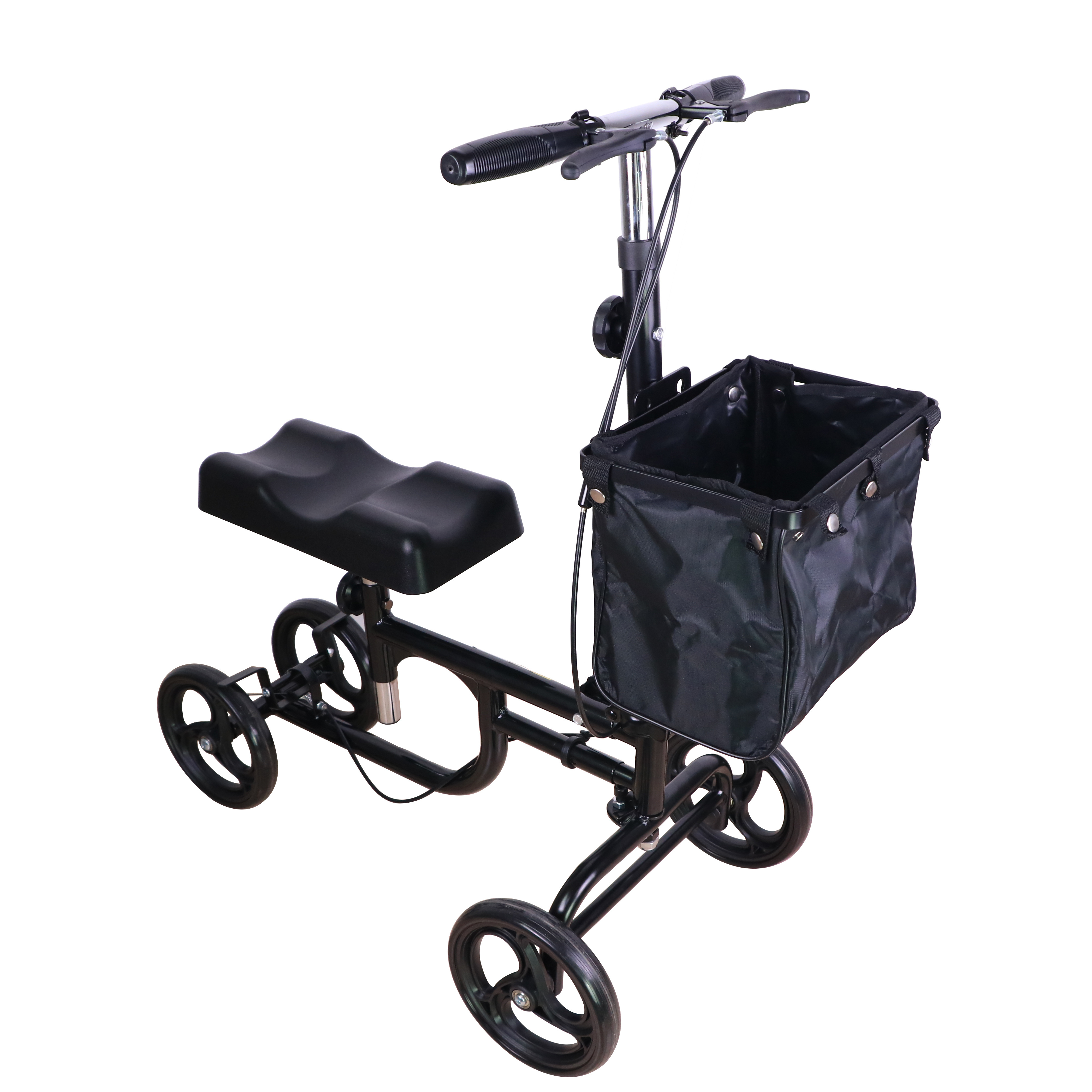 medical Scooter Knee Cycle 4 wheels Walker lightweight Alternative Black Disable Steerable Knee Walker