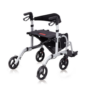 Medical foldable aluminum light weight electric rollator walker wheelchair rollator with seat