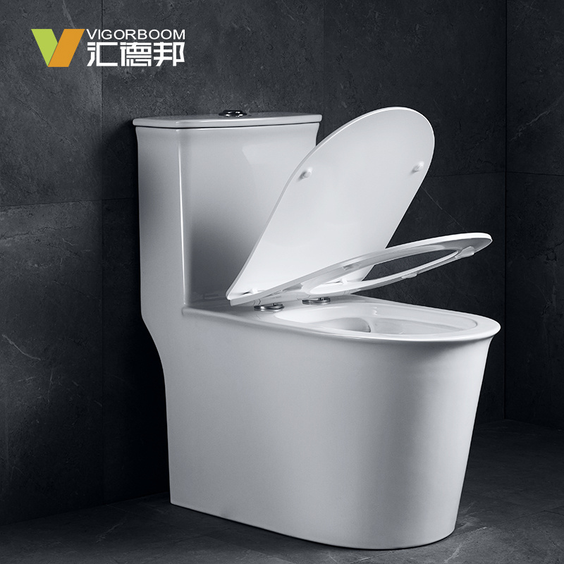 Hotel project  one-piece siphonic toilet elongated S-trap ceramic white dual flushing jet siphon water closet toilet