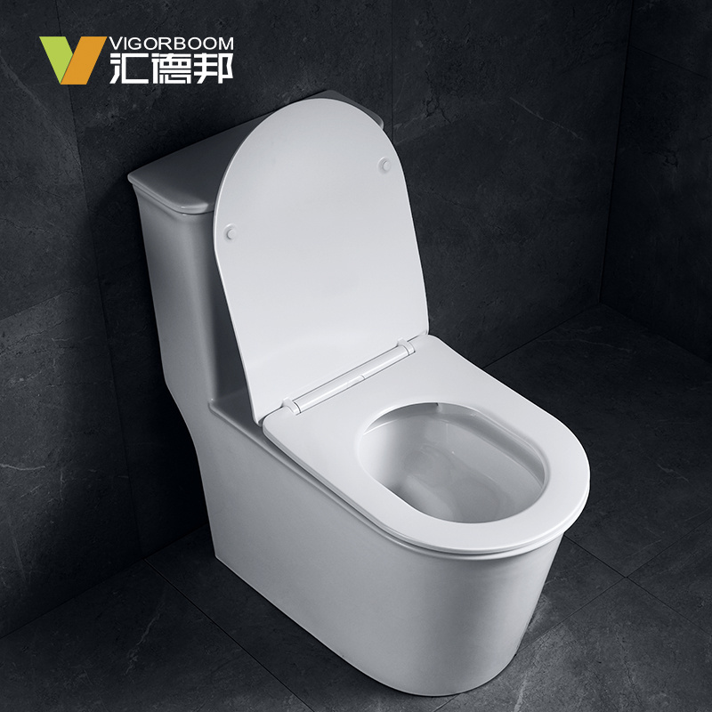 Hotel project  one-piece siphonic toilet elongated S-trap ceramic white dual flushing jet siphon water closet toilet