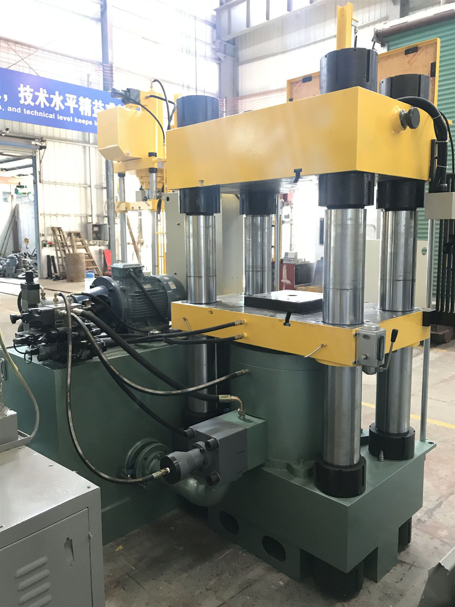 Yongheng Hydraulic CE Four Pillars Single Cylinder Fully Automatic Up Stroke Metal Coin Stamping Hydraulic Press Machine