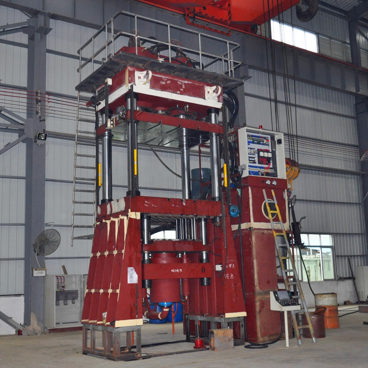 Yongheng Hydraulic Vertical PLC 1200 Tons 4-Column Fire Extinguisher Deep Drawing Hydroforming Press Machine