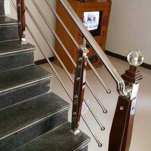 Stainless steel cable railing classic hotel stair handrail villa wood balcony balustrade