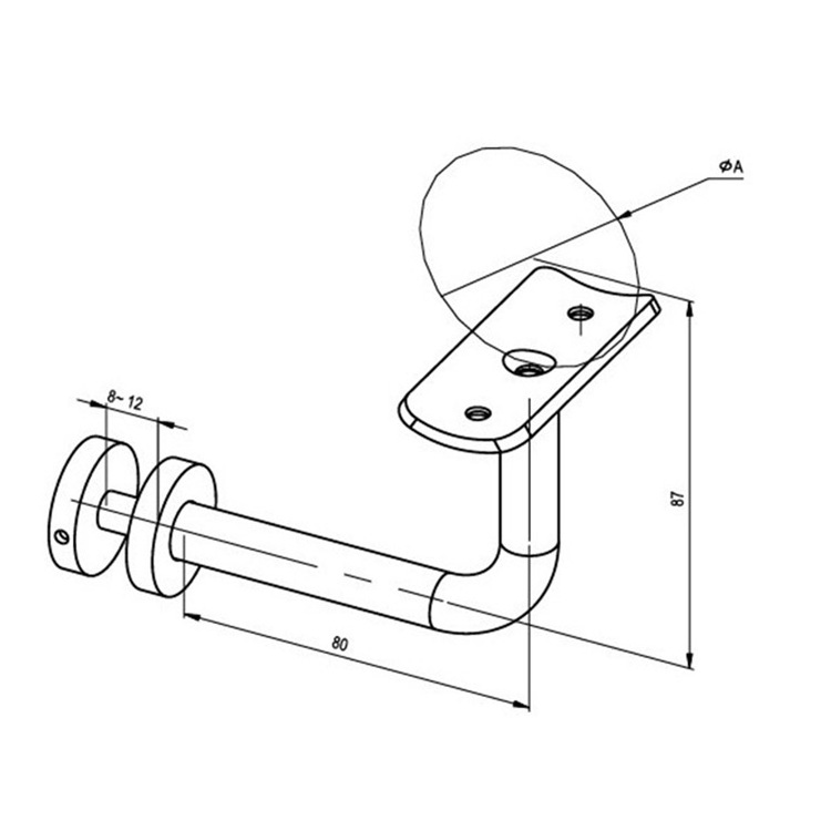 wholesale price building hardware 304/316 Stair Railing stainless steel wall handrail bracket