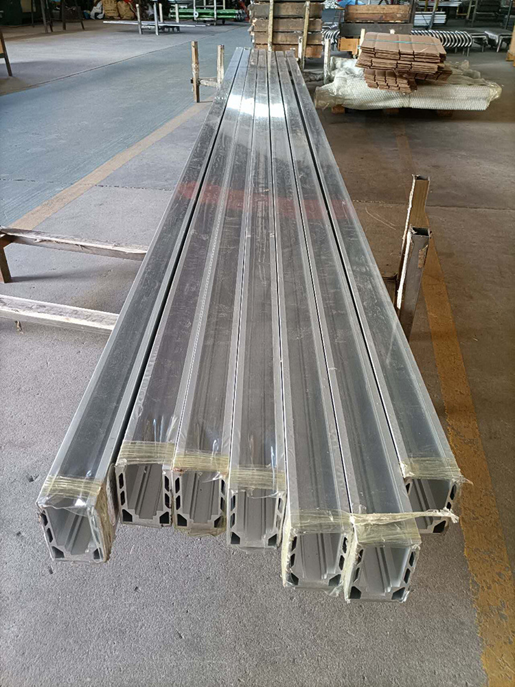 Hollow anodized aluminum U channel glass stair railing extrusion profile 6063 series for glass railing system