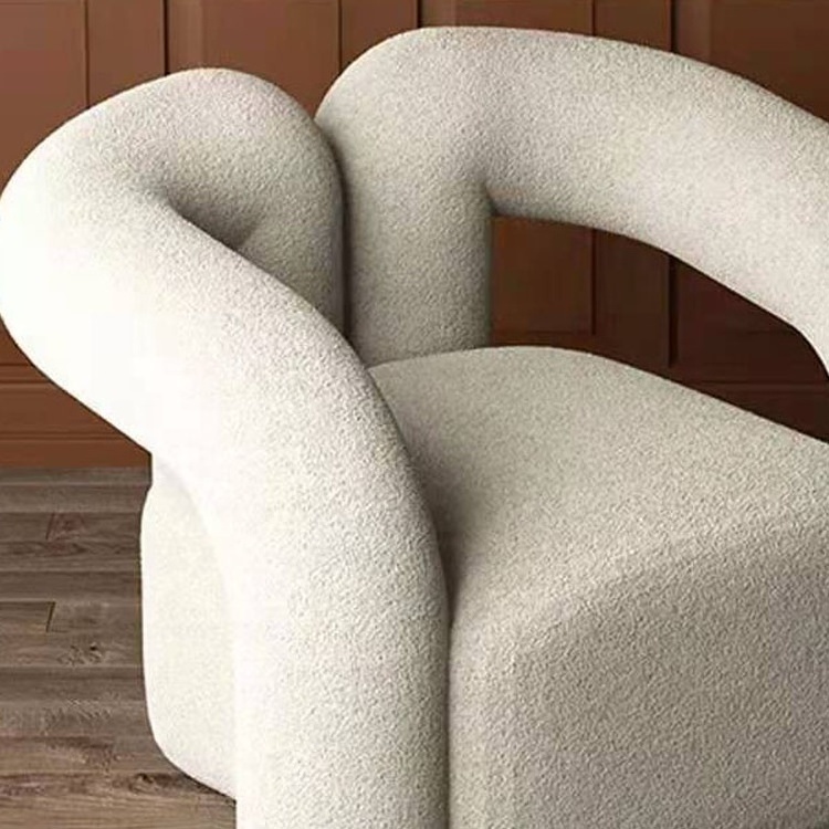 Faux Fur armchair fabric for Living Room, modern Hotel Chair Accent Chair with Thick seating