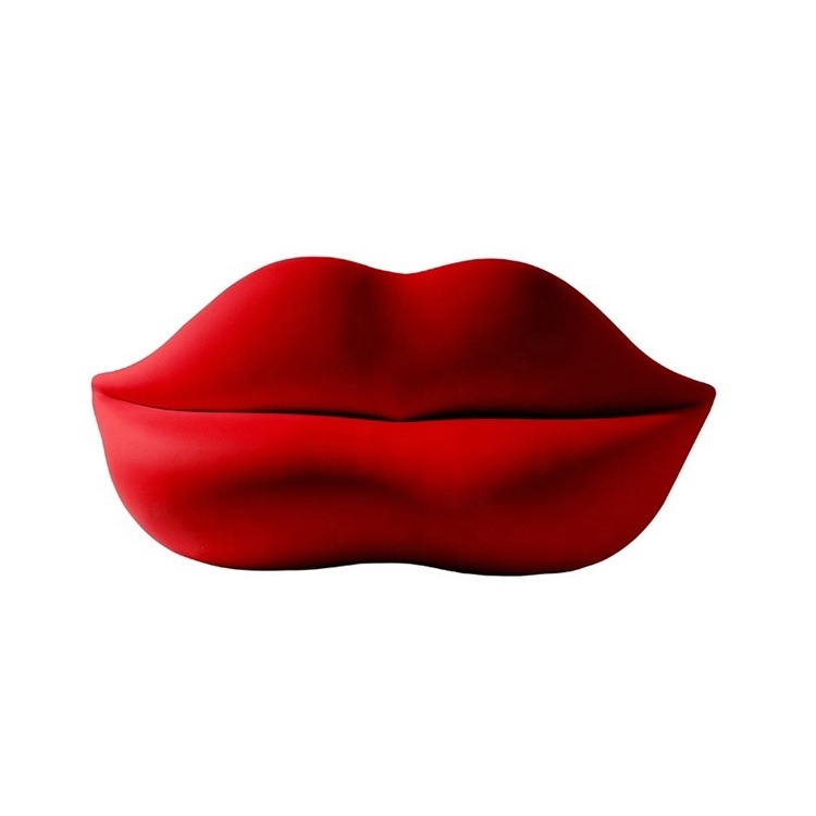 Fashion creative red lips shaped chair simple leisure bedroom double hot small living room lazy boy fabric sofa