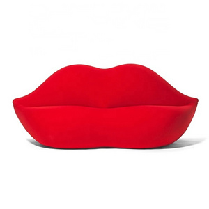 Fashion creative red lips shaped chair simple leisure bedroom double hot small living room lazy boy fabric sofa