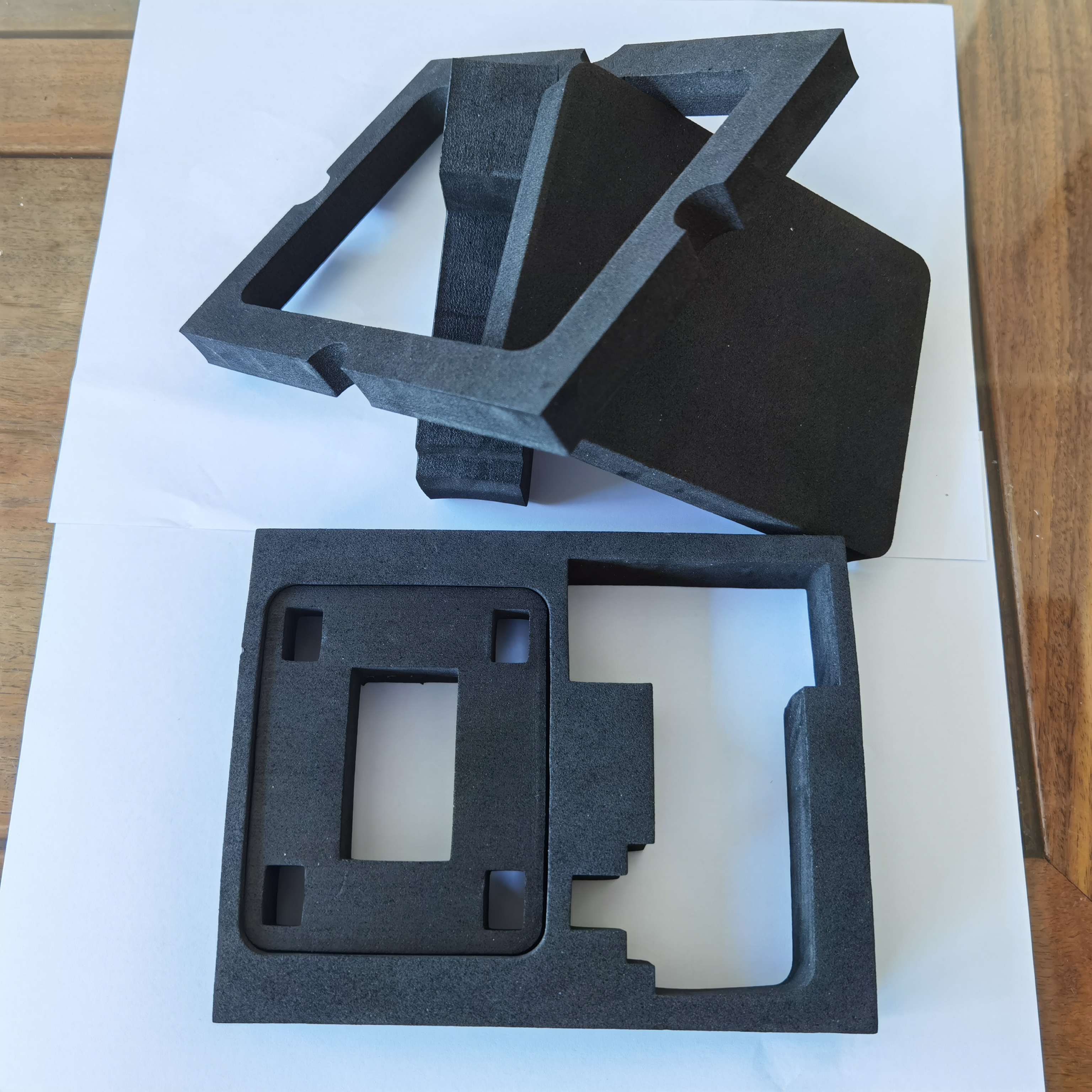 Auto Partstray Sealing Paper Pulp Packaging Inner Tray Black Foam Lining Pack Box foam manufacturer