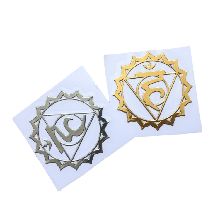 Custom gold metal transfer logo sticker metallic sticker perfume 3D nickel decal label embossed colorfast shiny effect