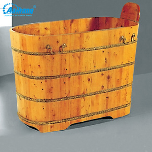 aishang 33102 free standing cedar wooden bathtub