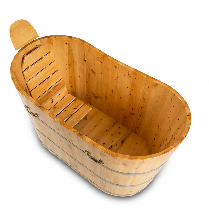 Wooden Barrel Bathtub Teak Wood Spa Soaking Tub Japanese Wooden Bathtubs