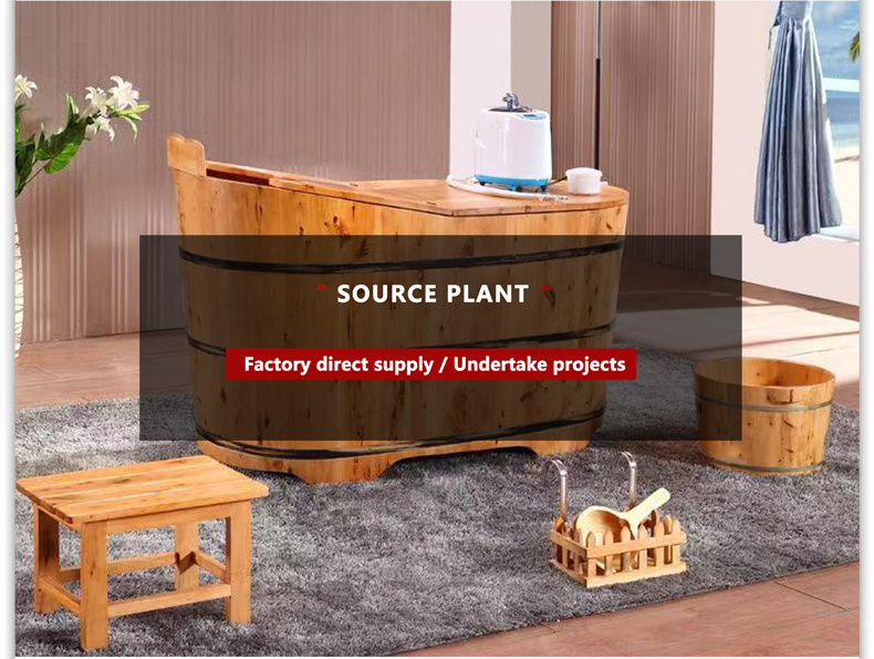 Wooden Barrel Bathtub Teak Wood Spa Soaking Tub Japanese Wooden Bathtubs