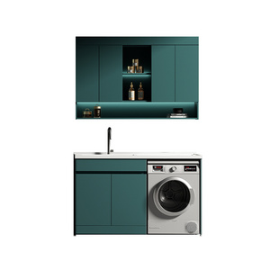 Popular Design Green Balcony Laundry Room Bathroom Storage Cabinet With Basin