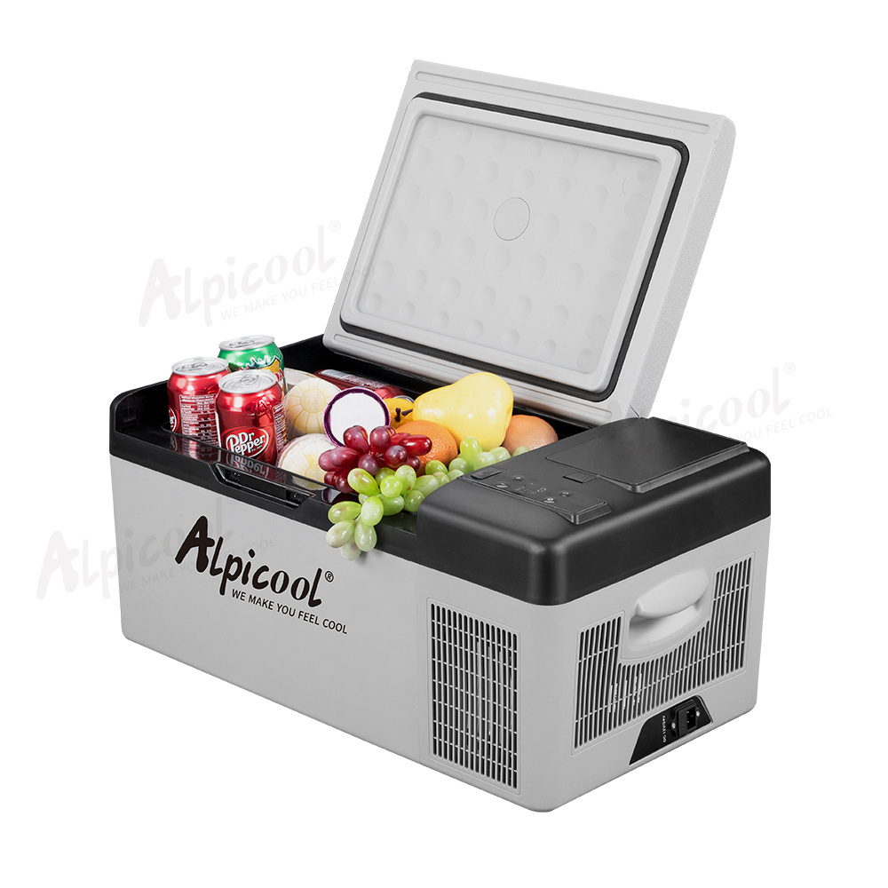 New design EC15 battery charging dc fridge compressor 12 volt refrigerator ac dc dual use camping car freezer