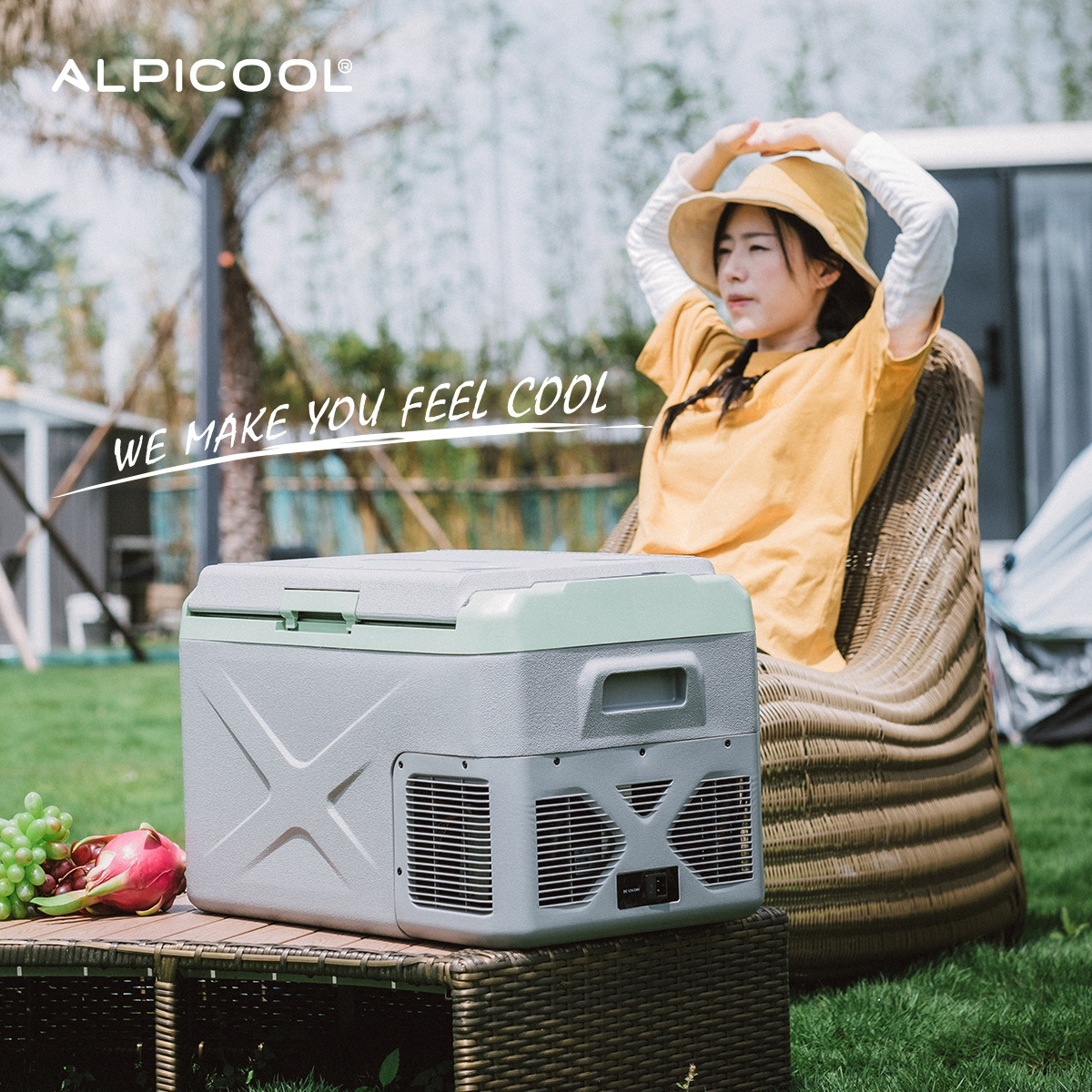 Alpicool X40 app control camping car fridges 12v dc compressor refrigerators 40l portable handle cup holders cooler box freezers