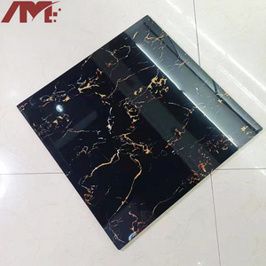 china 60x60 polished porcelain black gold glazed floor tile