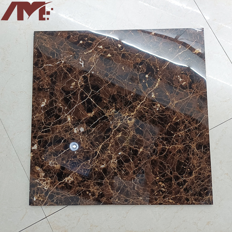 foshan indoor 600x600 glazed non slip brown marble porcelain floor tiles for stairs