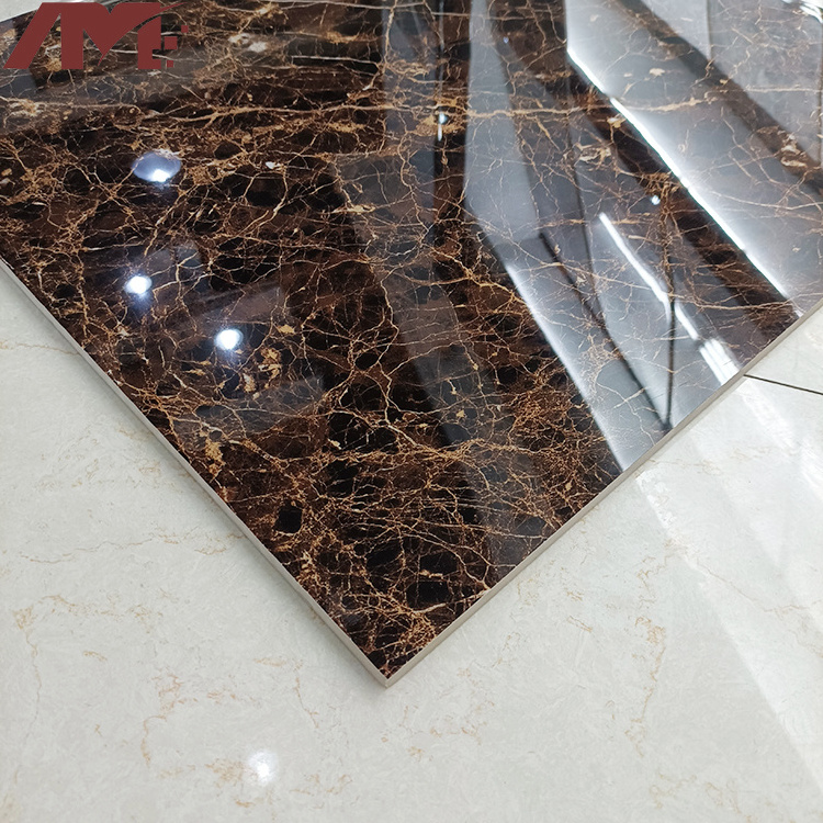 foshan indoor 600x600 glazed non slip brown marble porcelain floor tiles for stairs