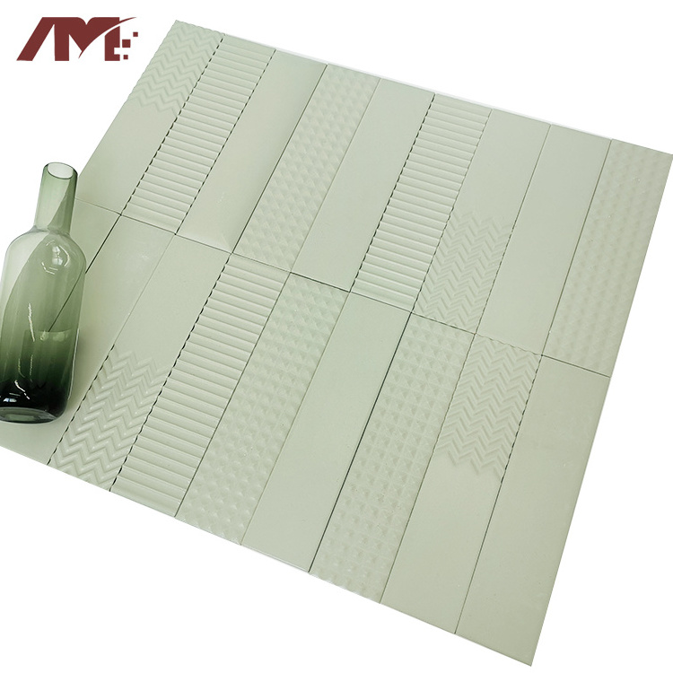 50x200mm Non Slip Bathroom Irregular Surface Matt Tactile Glazed Waved Brick Ceramic Wall Tiles